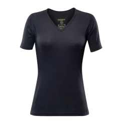 Devold Breeze Merino 150 T-shirt V-neck, dame (Black)