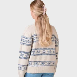 Klitmøller Collective Jette Knit striktrøje, dame (Pastel Sand Ocean)