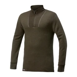 Woolpower Zip Turtleneck 200 uldundertrøje, unisex (Pine Green)